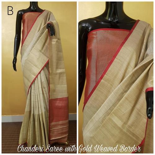 मल्टी चंदेरी सिल्क साड़ी