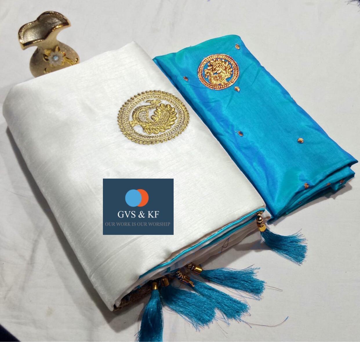 Indian Chanderi Saree - 100% Silk, Multicolor With Resam Embroidery | Elegant For All Seasons