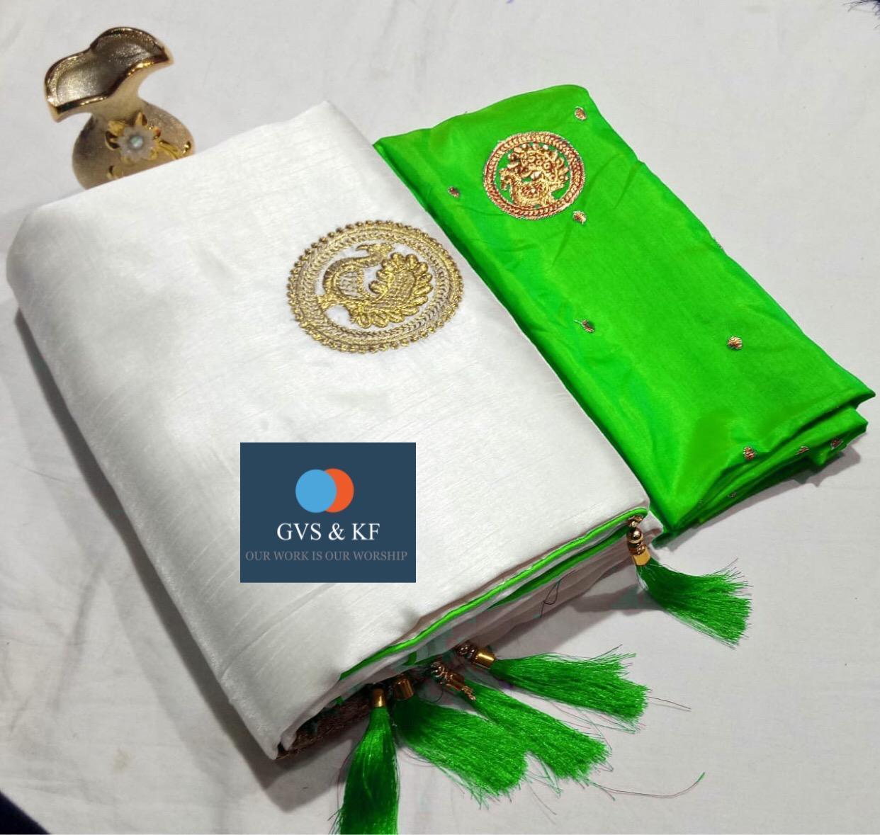 Indian Chanderi Saree - 100% Silk, Multicolor With Resam Embroidery | Elegant For All Seasons