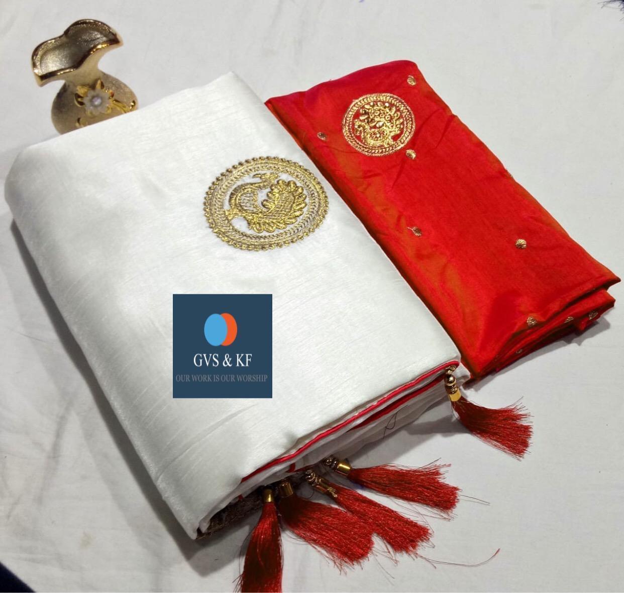 Indian Chanderi Saree - 100% Silk, Multicolor With Resam Embroidery | Elegant For All Seasons