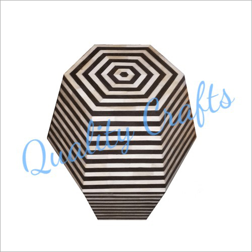 हेक्सागोनल बोन इनले साइड स्टूल