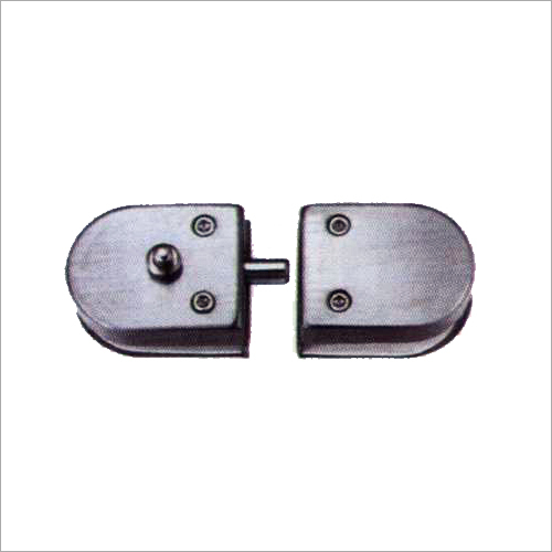 Double Door Lock - Stainless Steel, 100mm x 50mm Size | Silver Finish, Surface Mount for Glass Doors
