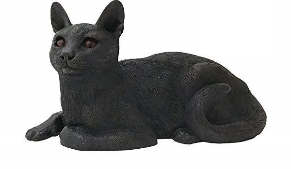 Metal Silver Cat Cremation Urn With Base