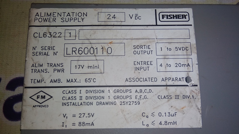Fisher Power Supply Cl6322