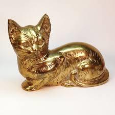 Sleeping Angel Cat Cremation Urn - Polymer And Resin With Bronze Filler, Brass Color And Gold Finish, Felted Bottom With Engraved Collar Tag