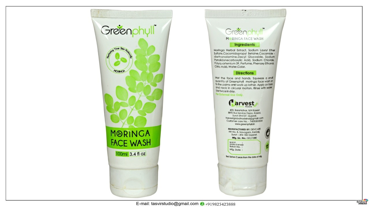 Moringa Facewash Gel - Herbal Extract Formula | Antiseptic, Anti-inflammatory, And Skin Purifying Benefits For All Skin Types