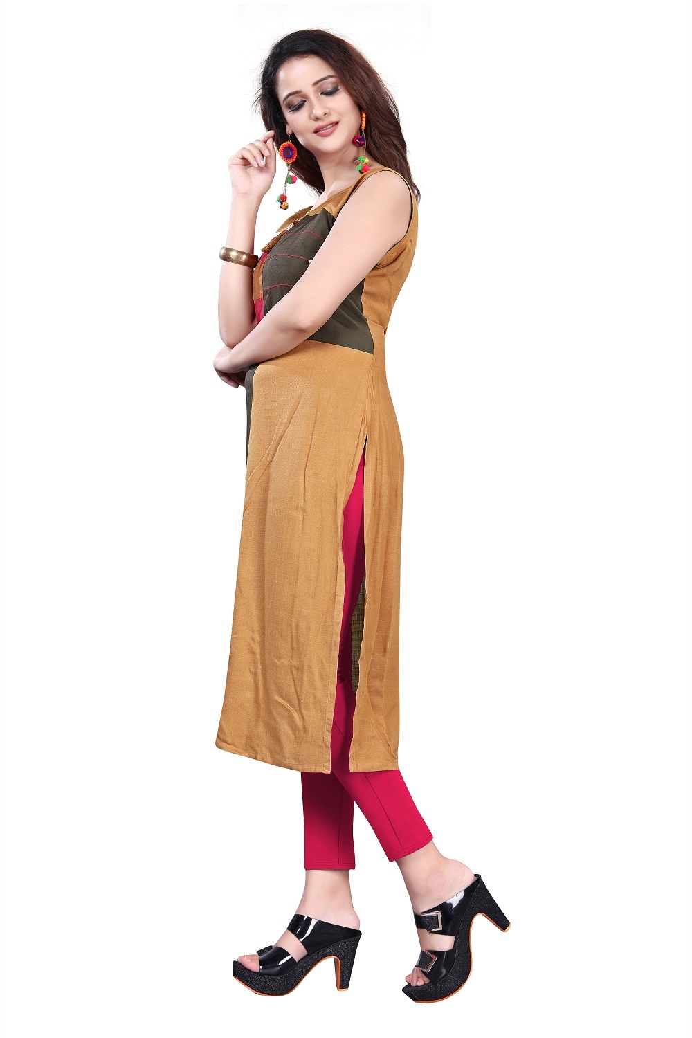 Fancy Kurti - Rayon, Sizes L, M, Xl, Multicolor With Latest Neck Design | Sleeveless, Modern Style, Printed Pattern, Ideal For Girls