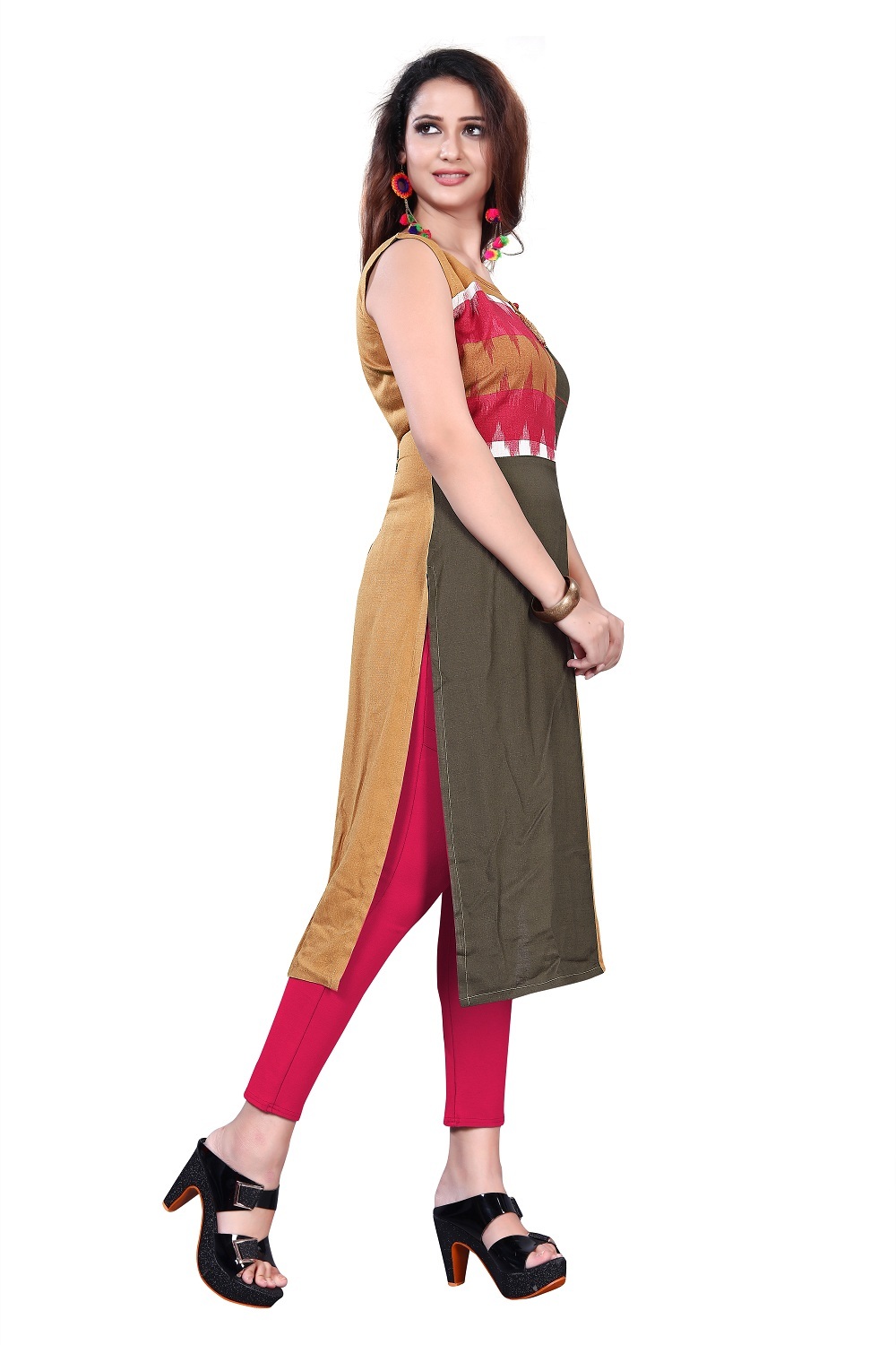 Fancy Kurti - Rayon, Sizes L, M, Xl, Multicolor With Latest Neck Design | Sleeveless, Modern Style, Printed Pattern, Ideal For Girls