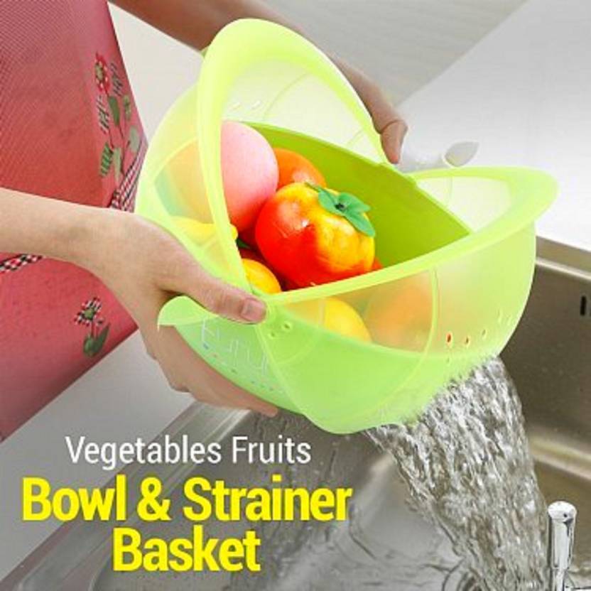 Smart Fruit Basket - Plastic, Round Shape, Blue, Green, Red | Durable, Easy To Clean, Lightweight, Rust Proof, Washable, Eco-friendly