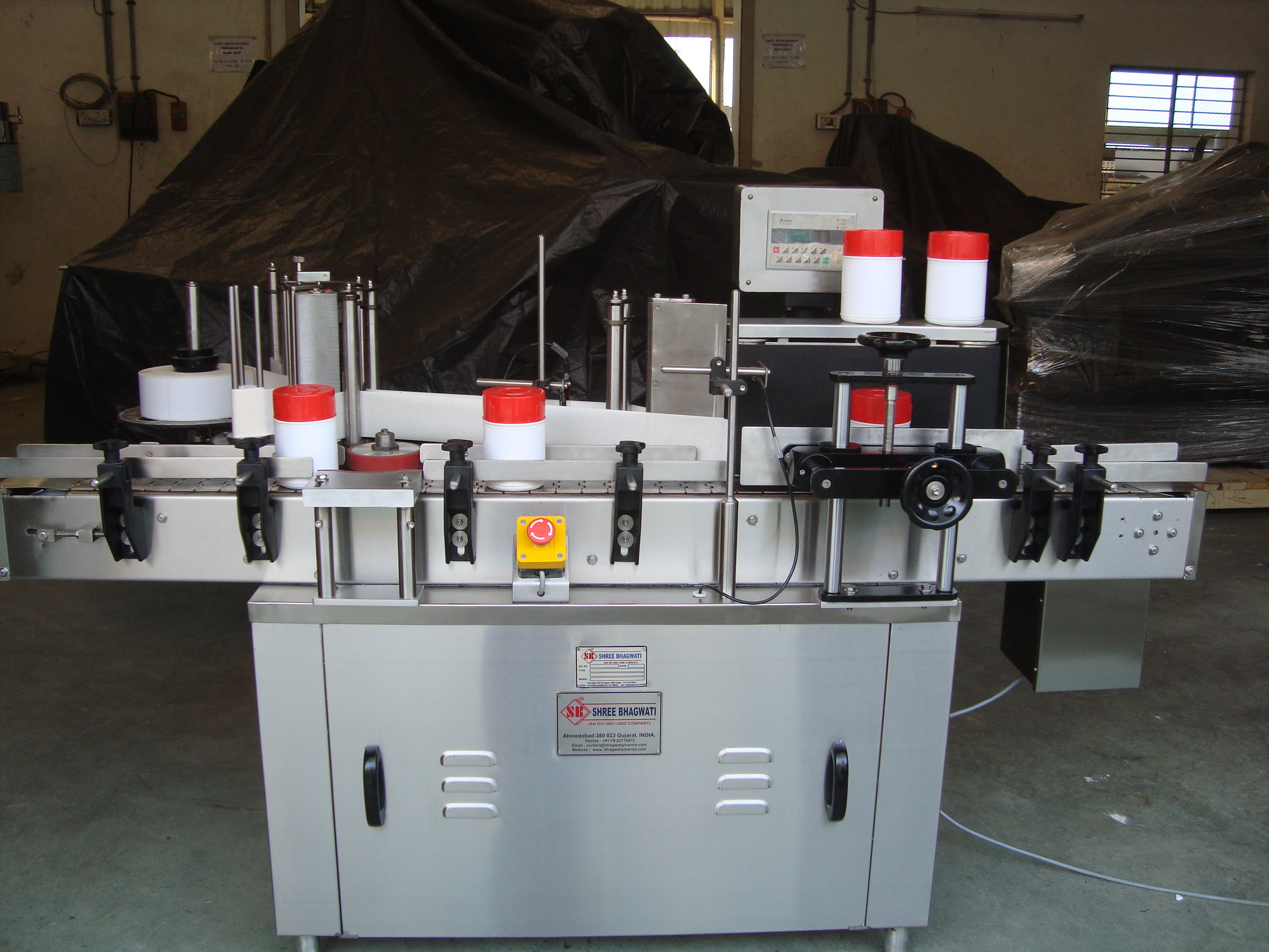 Automatic Self Adhesive Vertical Sticker Labelling Machine - Stainless Steel, 1950mm (L) X 950mm (W), Adjustable Height 800-850mm | Automatic, Plc Control, Output Up To 40 Bottles/min, 1 Year Warranty