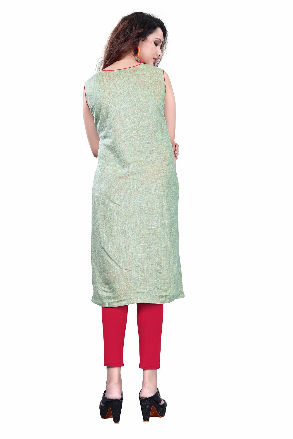 Green Sleeveless Kurti