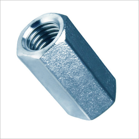 Coupling Nut - Carbon Steel, Hexagon Head, Polished Round Shape , Blue Color, 2 P Weight