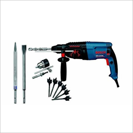 Hammer Drill Machine - Aluminium Oxide, 168/2200 KW Power Consumption | Silver & Blue Finish, 50 Hz Frequency