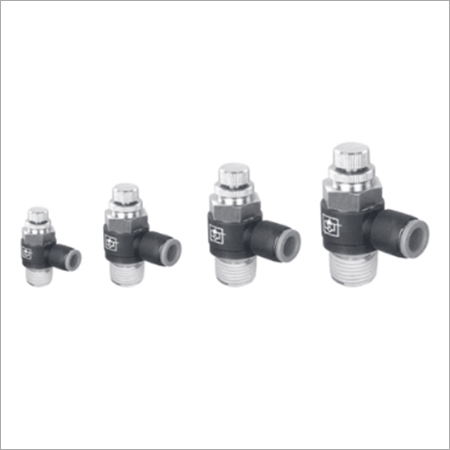 Flow Control Valve - Brass and Acetal, 3-5 Inch Size , Silver and Black Color, 1-10 Bar Operating Pressure