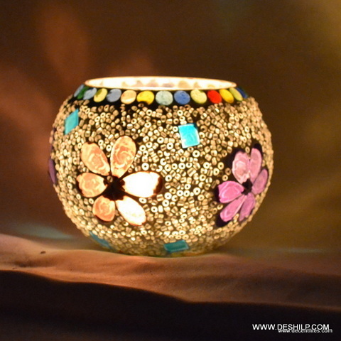 एंटीक इमिटेशन ब्यूटीफुल ग्लास कैंडल होल्डर