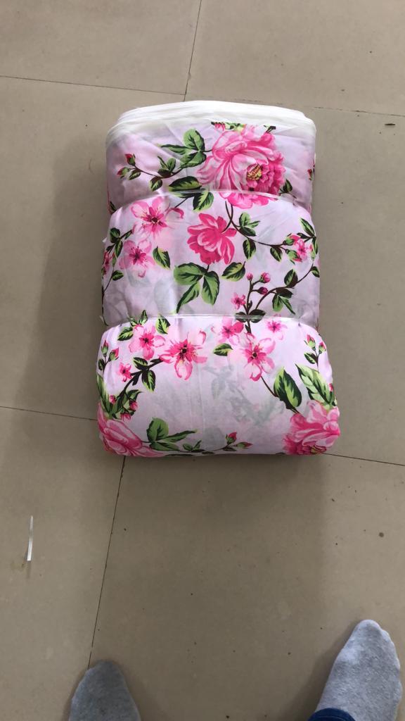 Digital Print Zari Satin Fabric