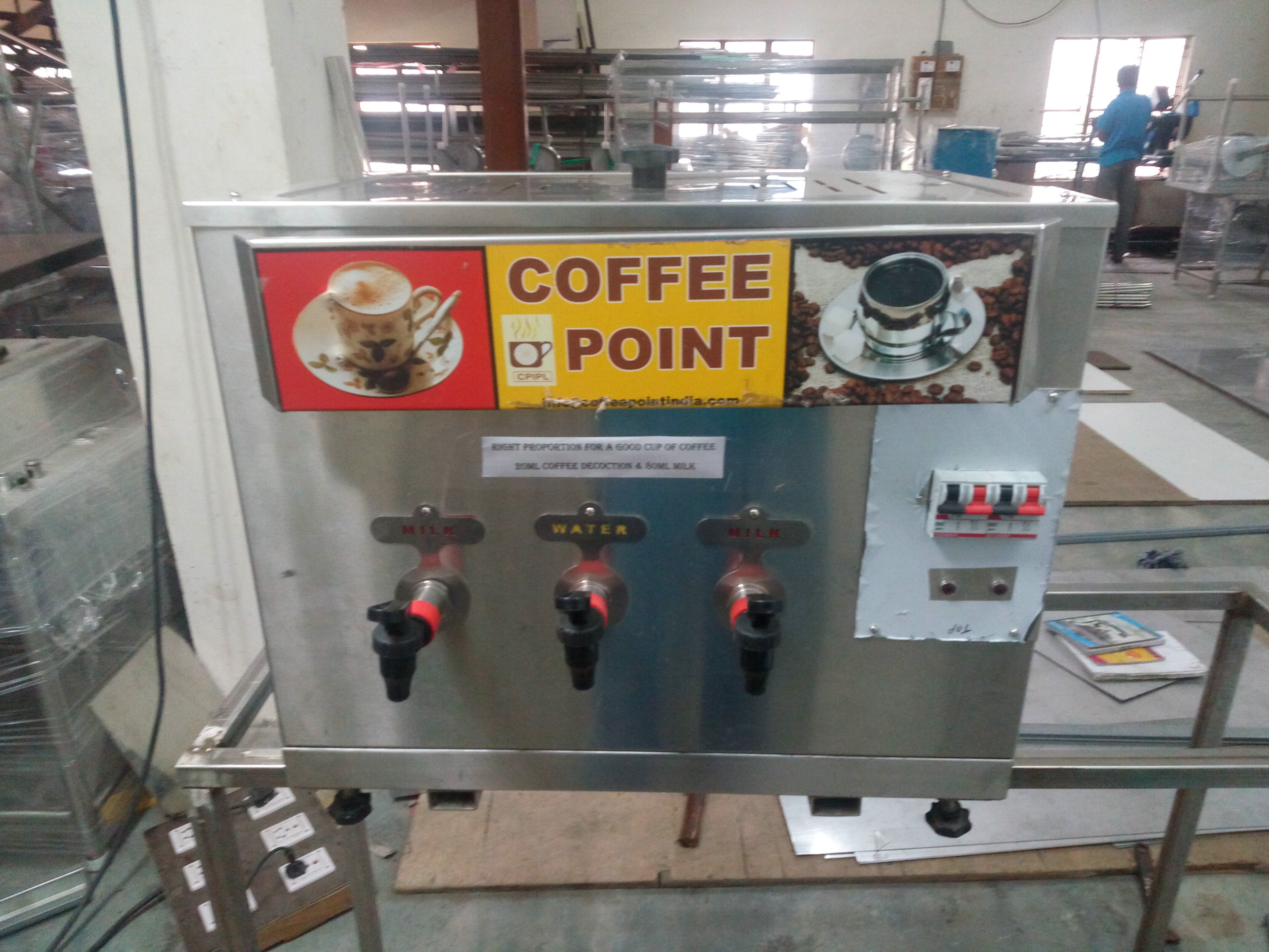 Tea & Coffee Machines - Stainless Steel, 50x40x60cm, 20 Litres Capacity | Three Dispensers, Cost Effective, Durable Build, Space Saving, Reliable Function