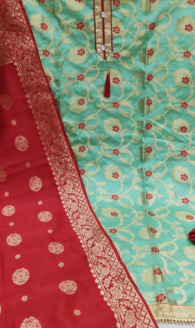 Multy Banarasi Jacard Fabric Unstitched Dress Materials