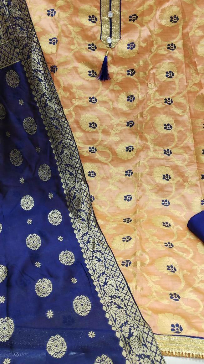 Multy Banarasi Jacard Fabric Unstitched Dress Materials