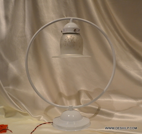 Yellow Antique Shape Glass Table Lamp With Mosaic Finish