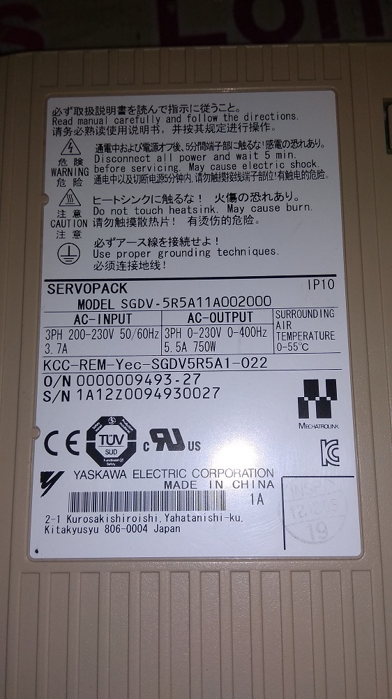 Yaskawa Servo Drive Sgdv-5r5a11a002000