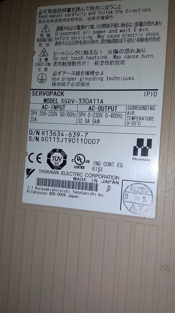 Yaskawa Servo Drive Sgdv-330a11a