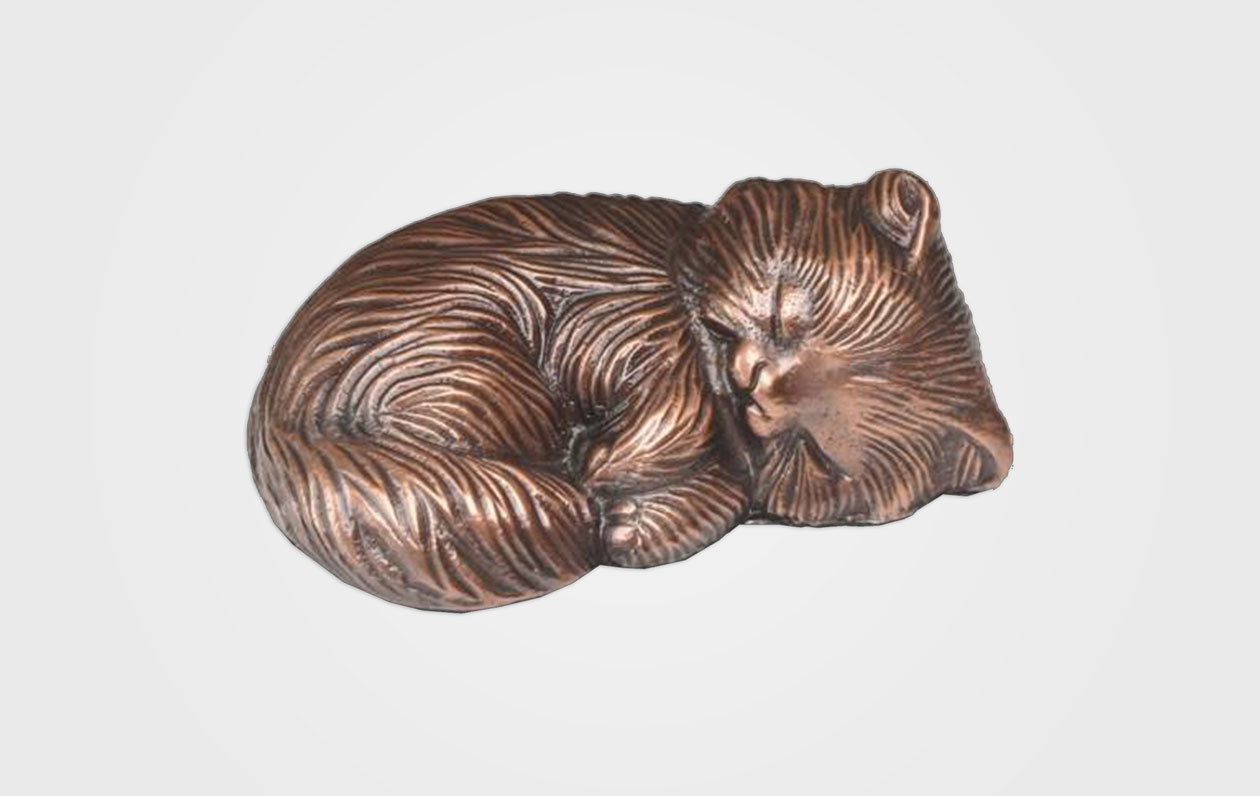 Brass Sleeping Kitty Urn