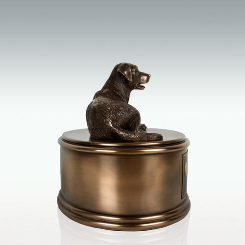 Antique Brass Labrador Figurine Cremation Urn
