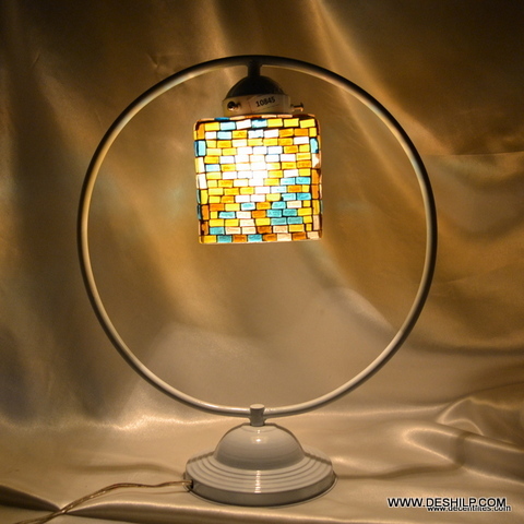 Multicolor Squire Glass Mosaic Table Lamp