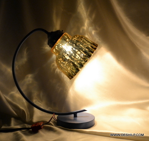 Brown Antique Shape Silver Table Lamp