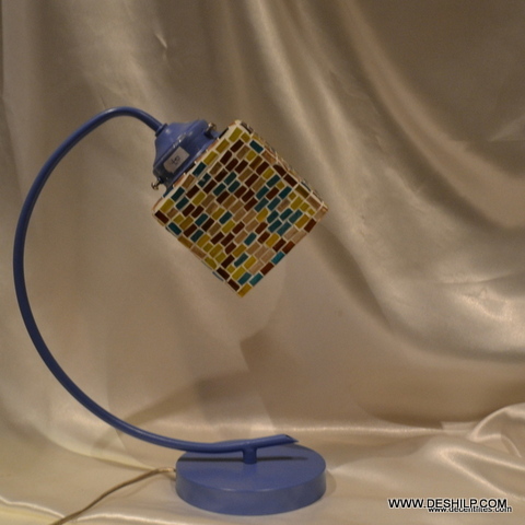 Multicolor Bangle Design Glass Table Lamp For Night Study