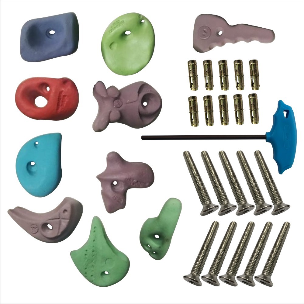 Pocket Climbing Holds - 4.5 Inch Diameter, Multi Color Set Of 10 Pcs | Heavy Duty, Professional Use, One Year Warranty