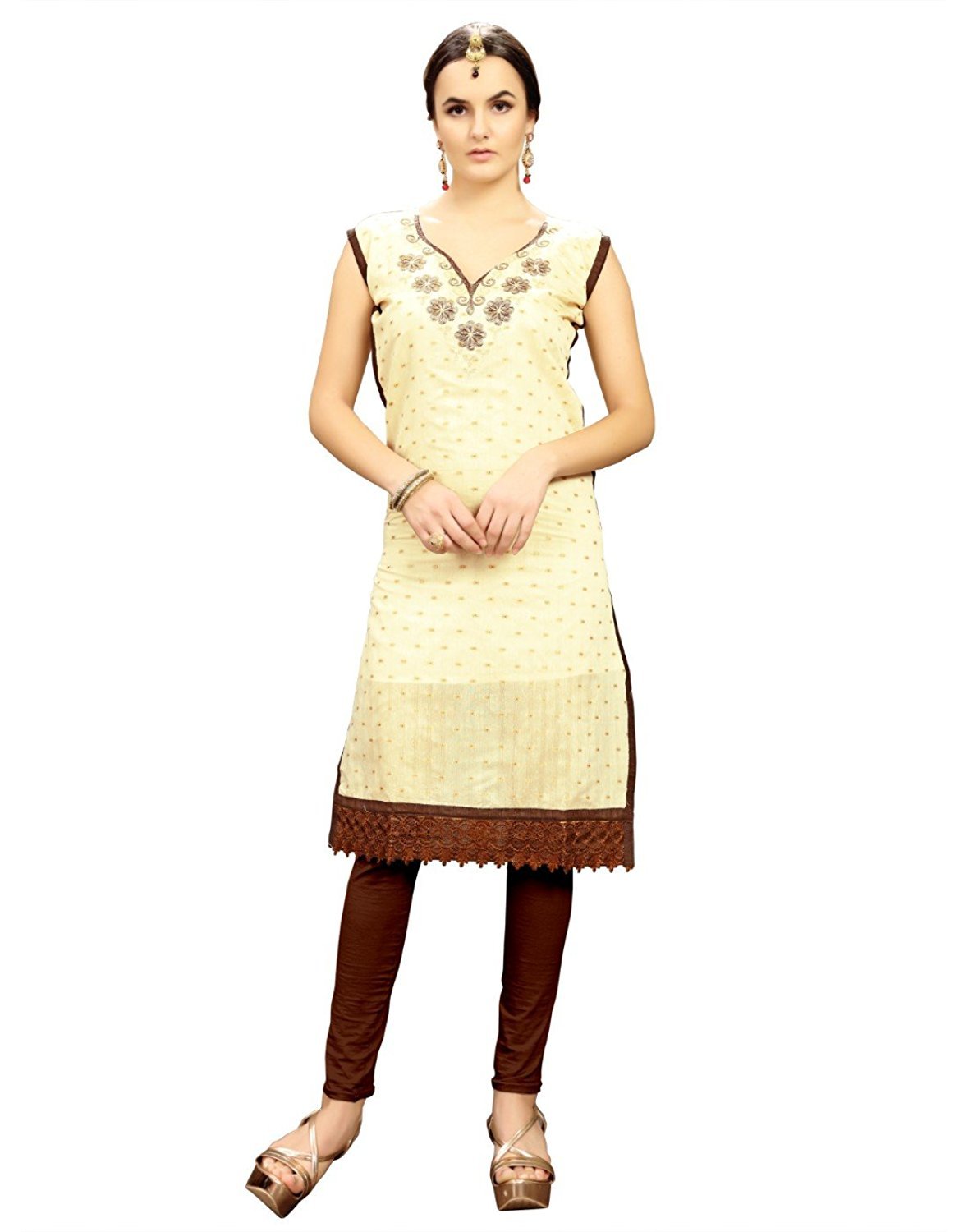 Designer Chanderi Silk Kurti Bust Size: 36 To 44 Up Inch (In)