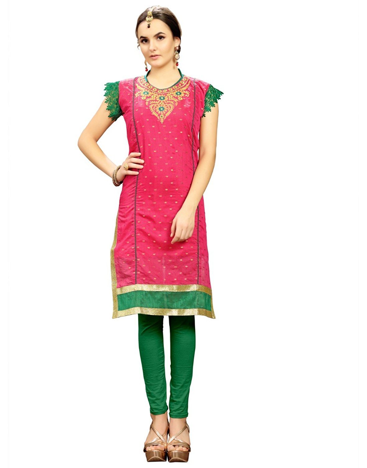 Designer Chanderi Silk Kurti Bust Size: 36 To 44 Up Inch (In)