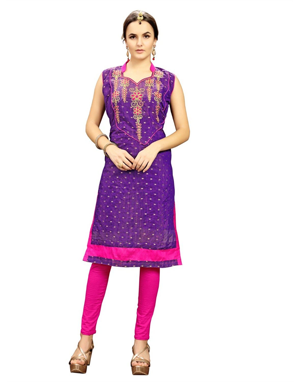 Designer Chanderi Silk Kurti Bust Size: 36 To 44 Up Inch (In)