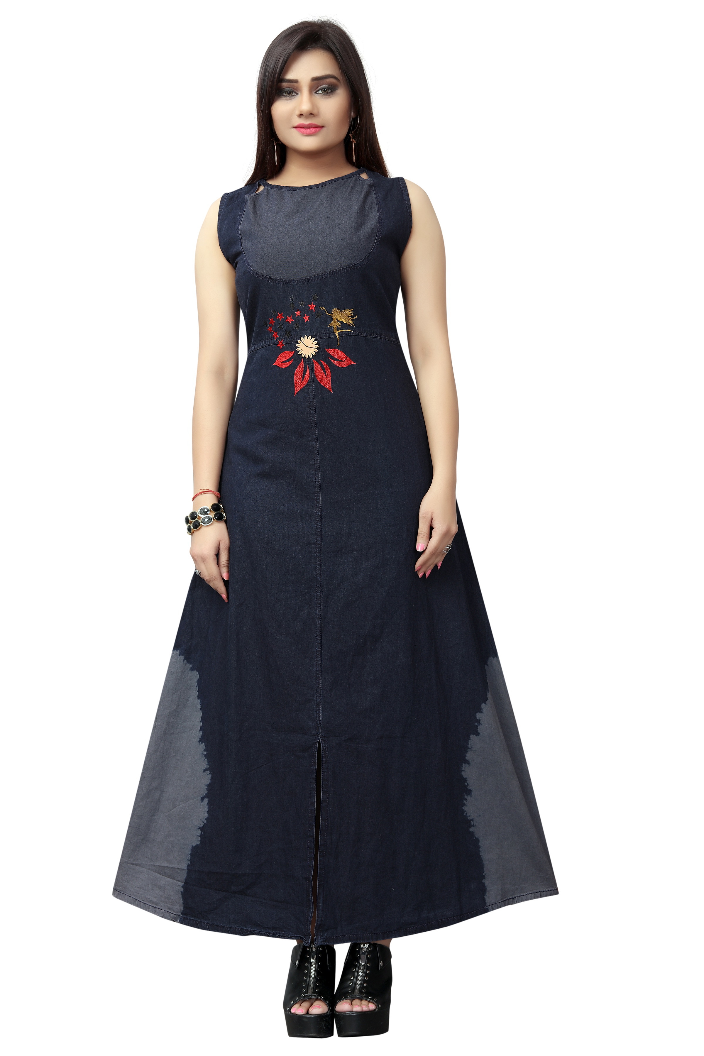 Designer Denim Kurti Bust Size: 36 To 44 Up Inch (In)