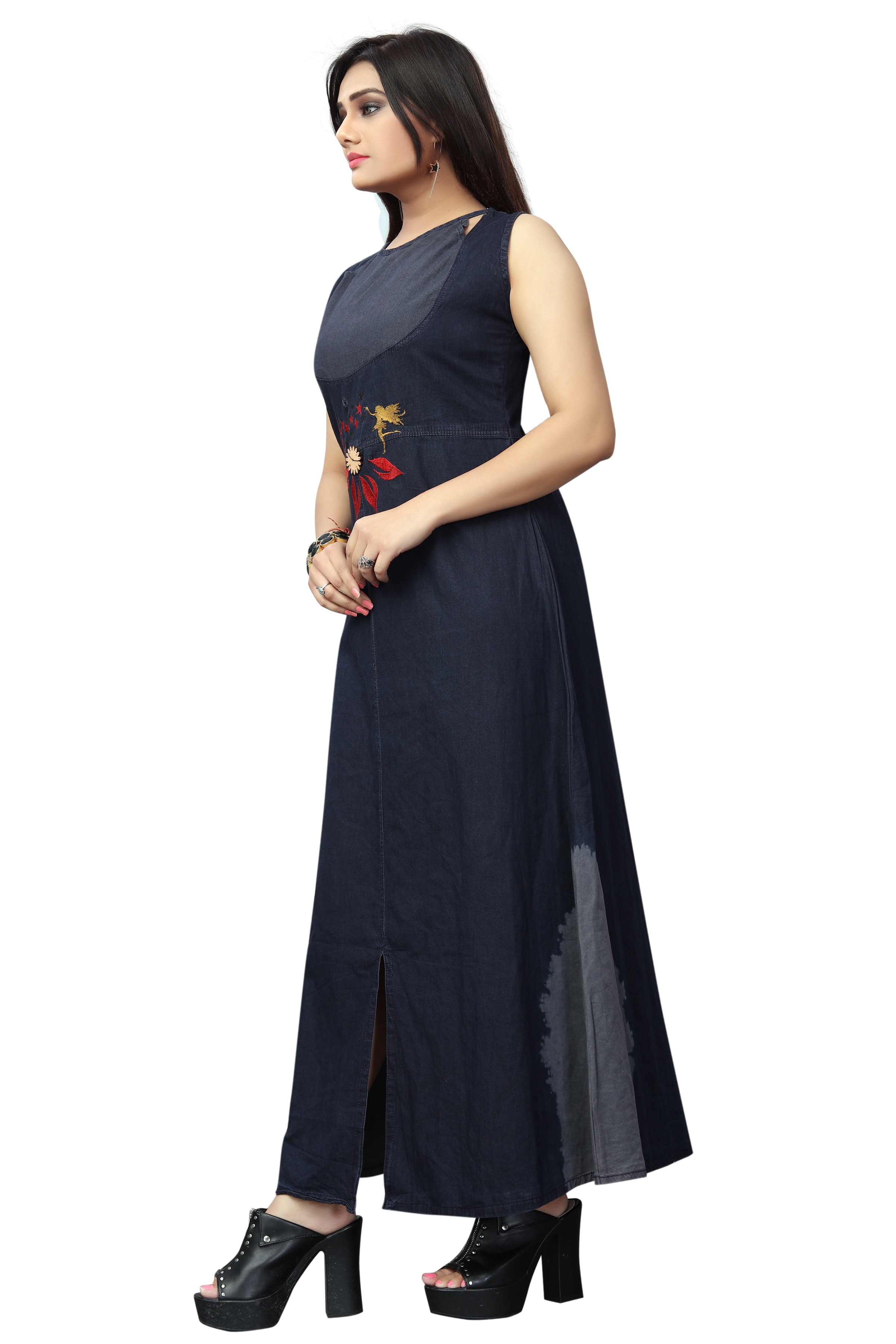 Designer Denim Kurti Bust Size: 36 To 44 Up Inch (In)