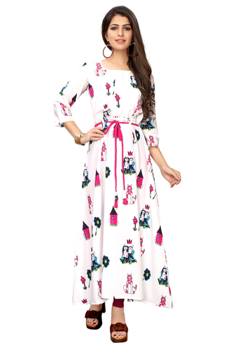 Designer Crepe Kurti Bust Size: 36  To 44 Up Inch (In)