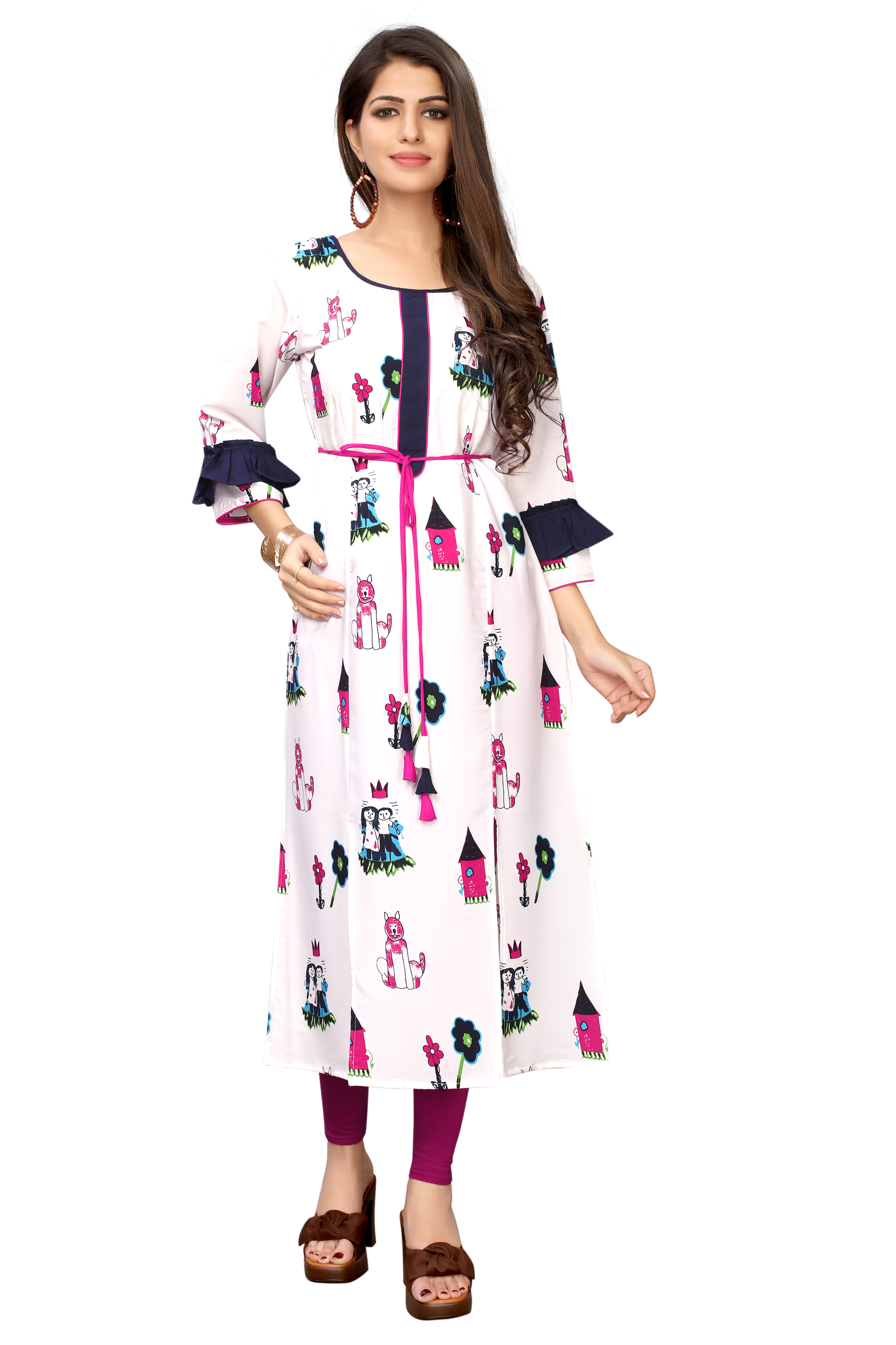 Designer Crepe Kurti Bust Size: 36  To 44 Up Inch (In)