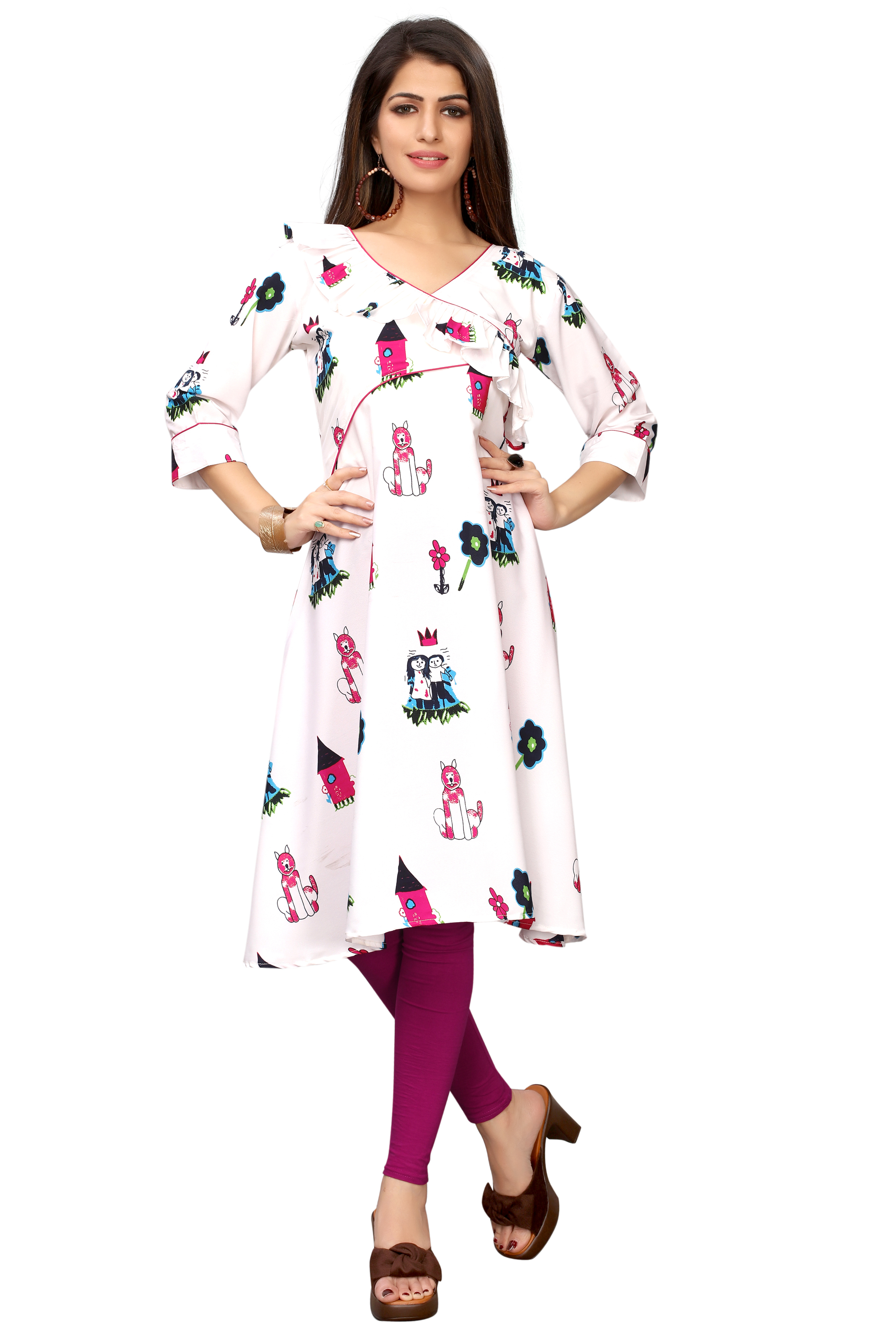 Designer Crepe Kurti Bust Size: 36  To 44 Up Inch (In)