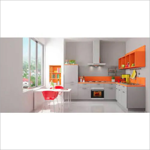 डिजाइनर एल शेप्ड मॉड्यूलर किचन