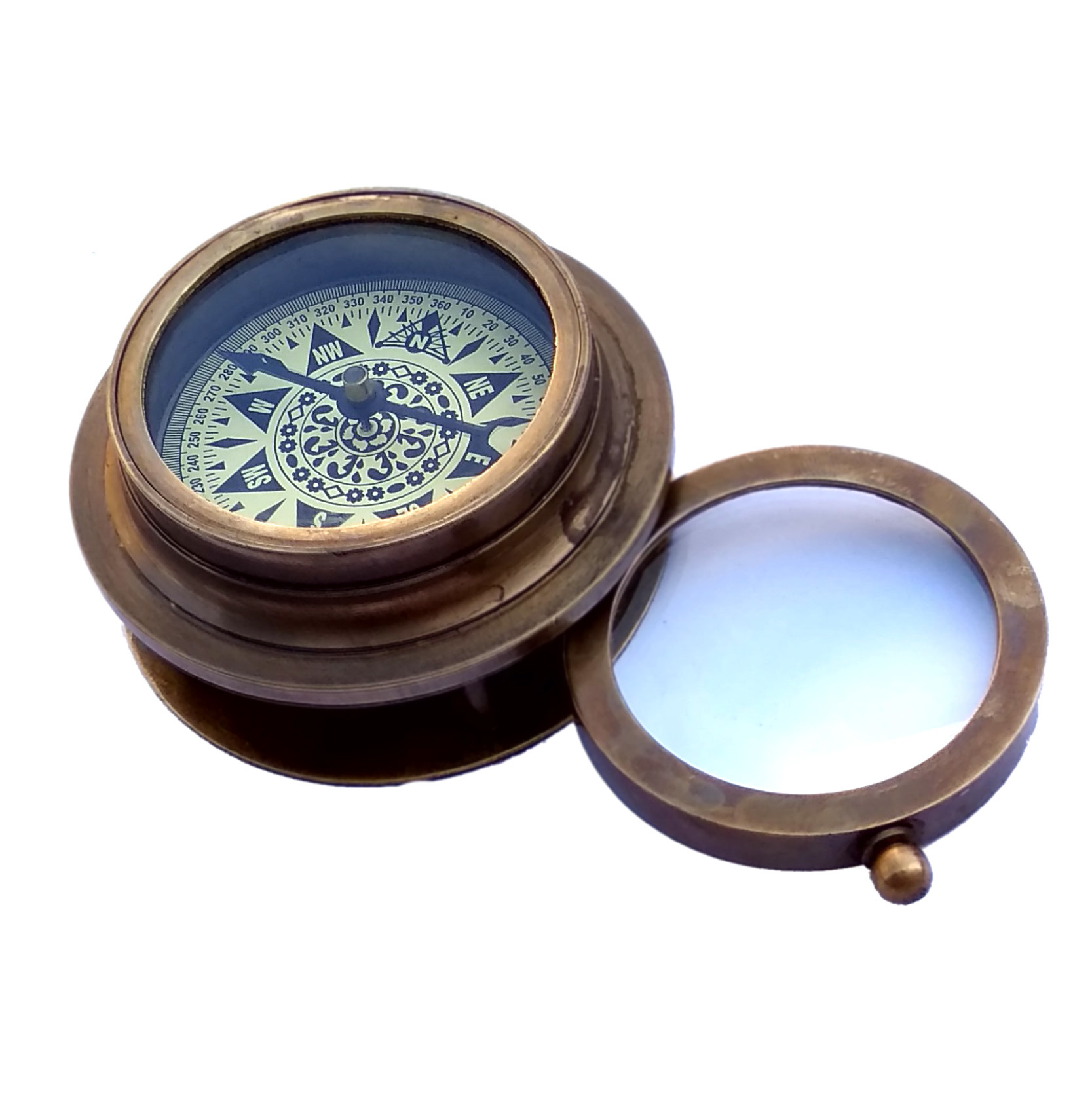 Brass Magnifying Compass