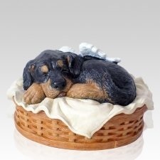 Custom Painted Ceramic Short Haired Dog Urn - 7" High, 8" Long, 2" Deep | Elegant Hand-painted Design, Personalized Engraving Included