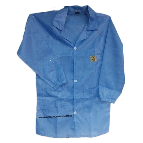 ESD Apron - Polyester, 30 Inch Length, Unisex, 20 Inch Shoulder Size | Full Sleeves, Anti-Wrinkle, Breathable, Cool Dry, Quick Dry, All Seasons
