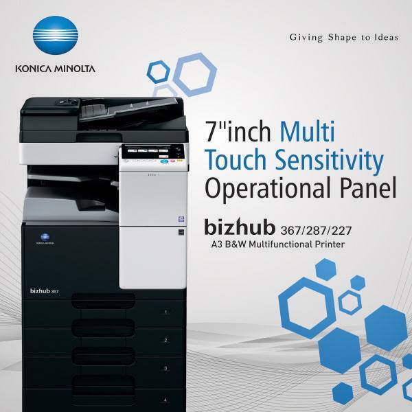 Multifunction Xerox Machine - Konica Minolta Bizhub 206, Laser Technology, 20 Ppm, 2 Trays, A5 To A3 Paper Size, 128mb Memory, New Condition