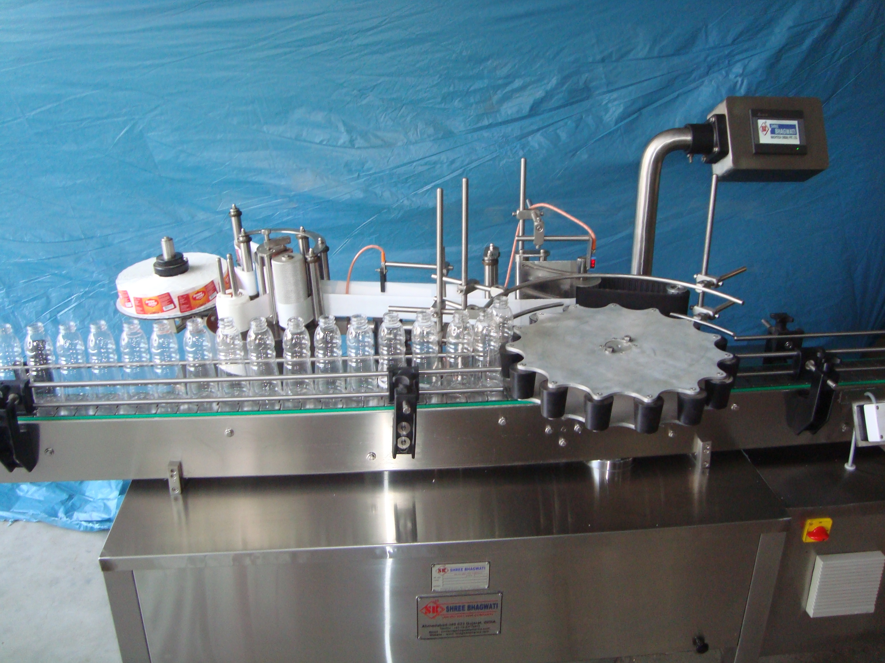 Automatic Rotary Self-adhesive Sticker Labelling Machine - Stainless Steel, 1950mm X 950mm X 800-850mm Adjustable Height | High Efficiency, Eco-friendly, Plc Control, Touch Screen Interface, 120 Bpm Output, Low Noise Operation