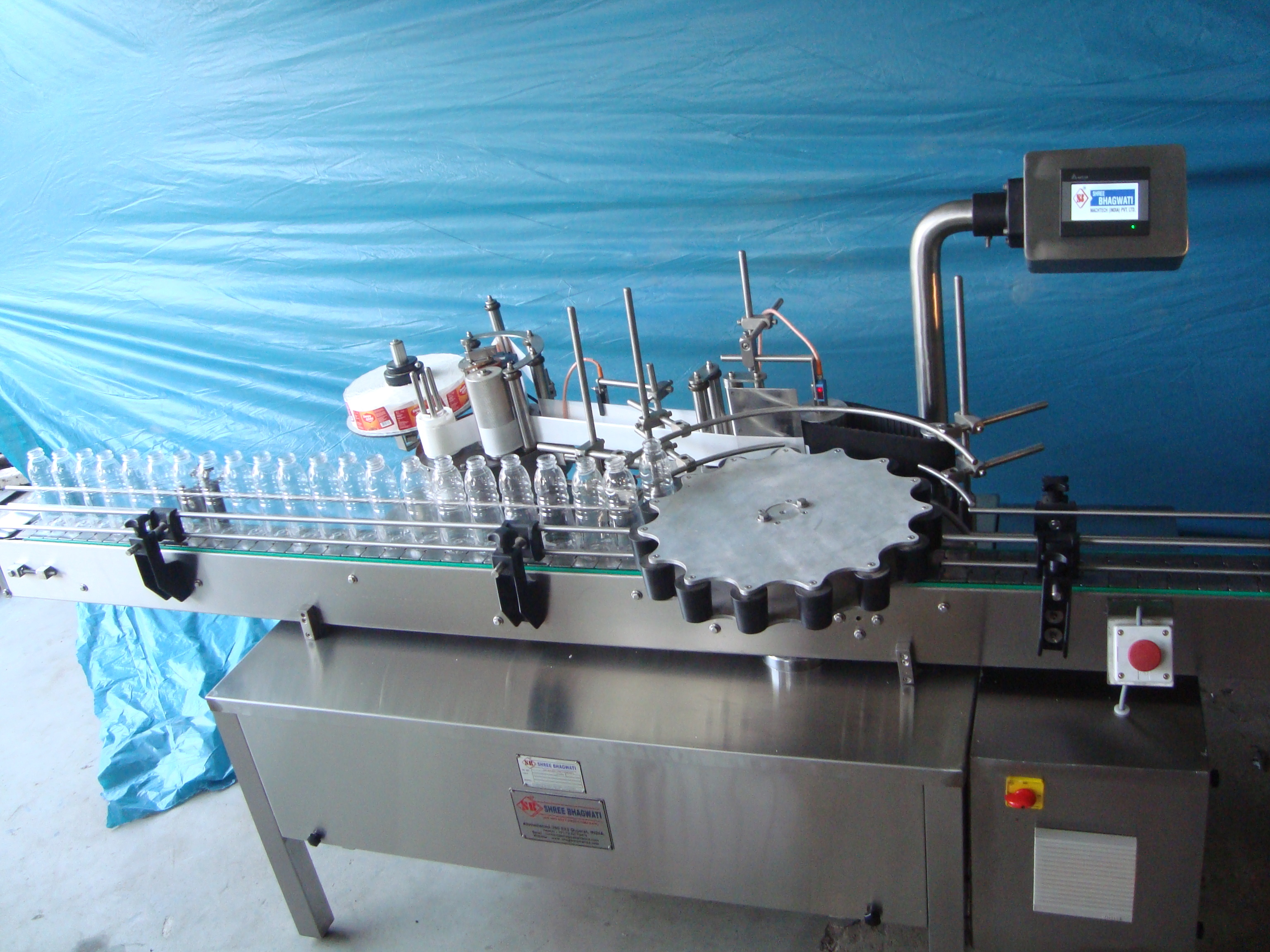 Automatic Rotary Self-adhesive Sticker Labelling Machine - Stainless Steel, 1950mm X 950mm X 800-850mm Adjustable Height | High Efficiency, Eco-friendly, Plc Control, Touch Screen Interface, 120 Bpm Output, Low Noise Operation