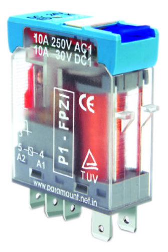 Industrial Plug In Relays - 10 Amps @ 250VAC, 1 Change Over Contact | High Power Contact Load, Electric Insulation Resistance, Auto Terminal Type