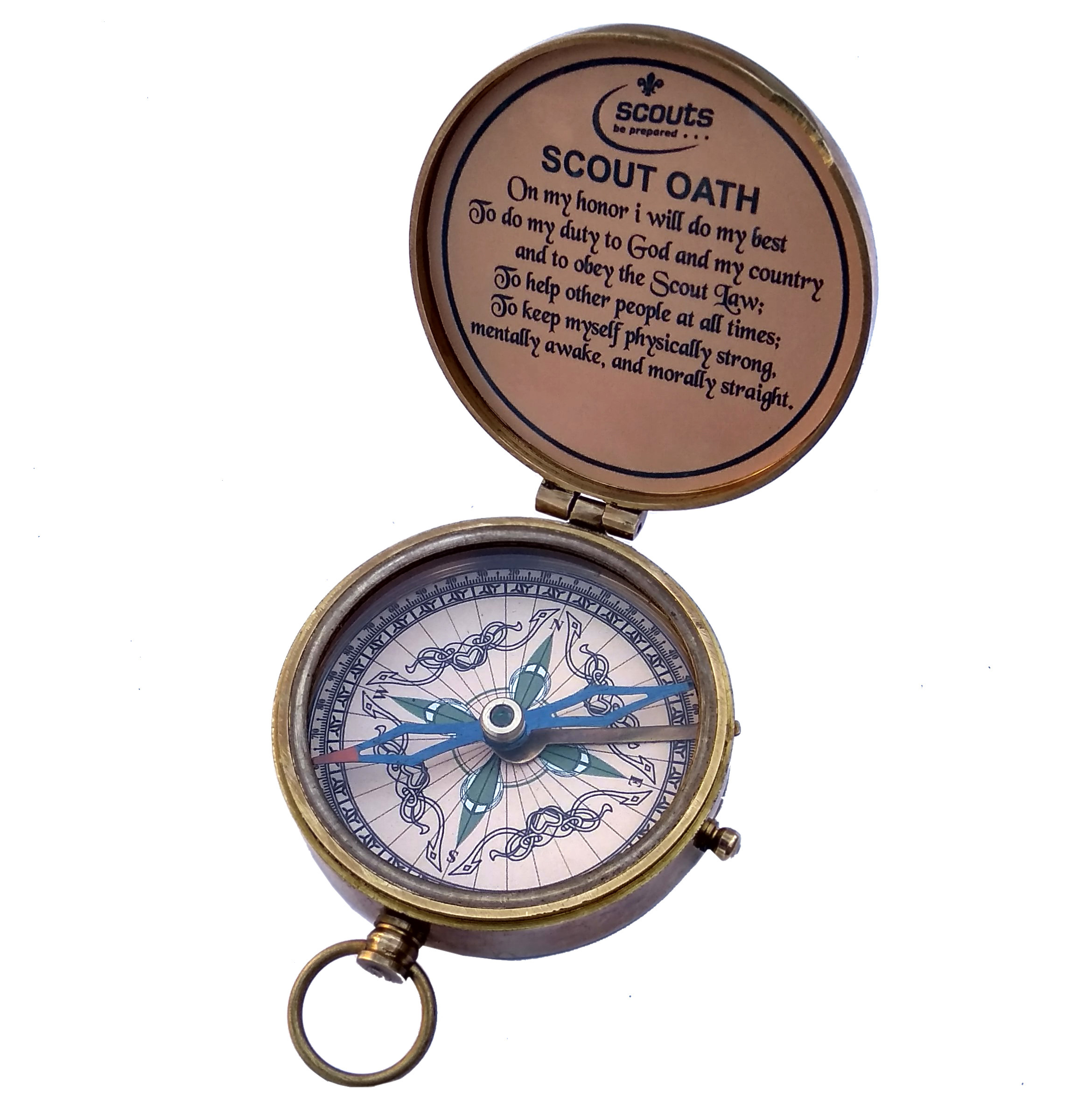 Boy Scouts Compass - Solid Brass, 2.25 Inch Diameter | Antique Style For Navigation, Collecting, And Gifting