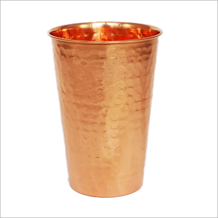 Copper Hammered Glass - 50 Ml Opaque Gold | Highly Durable, Attractive Anti-bacterial Design, Supports Good Health
